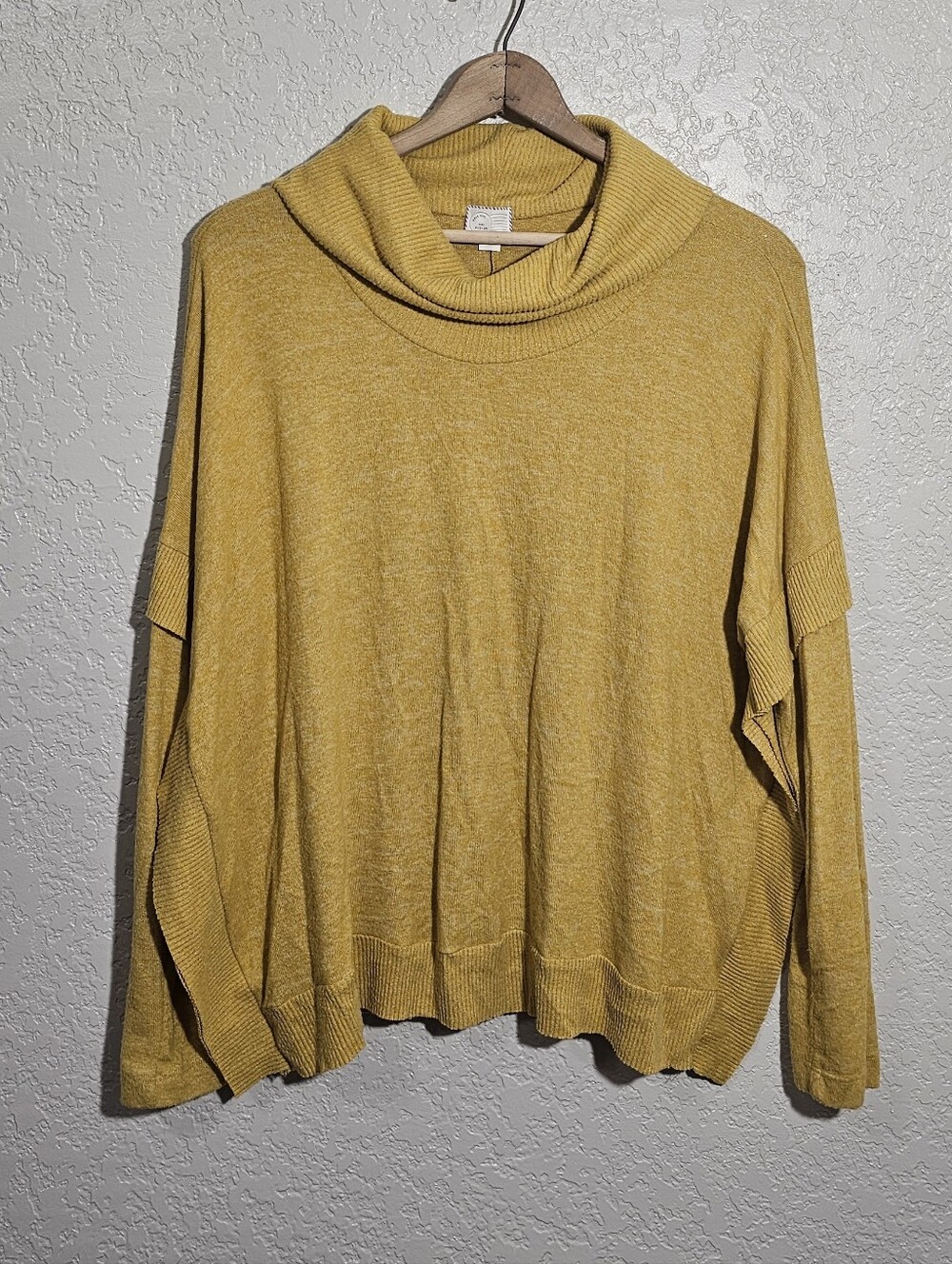 Anthropologie Postmark Yellow Cowl Neck Sweater